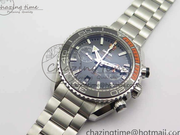 0120 FastDry Planet Ocean Master Chrono SS OM 1:1 Best Edition Black Dial On SS Bracelet A9900 V 8112